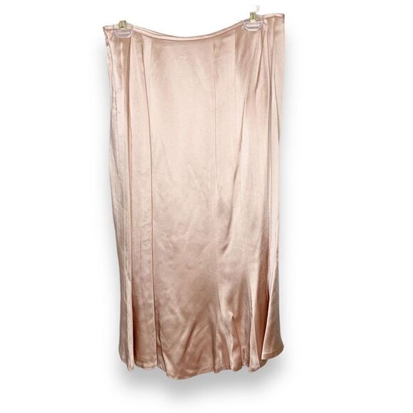 Carmen Marc Valvo Collection Satin Blush Pink Midi Skirt & Top Set Women’s 8/12 - Picture 6 of 16